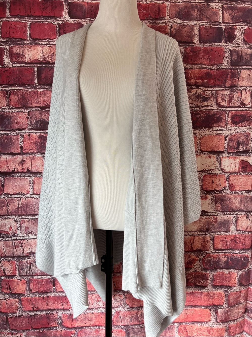Lululemon Forward Flow Cape Cashmere Blend Open Knit Wrap Cardigan OS